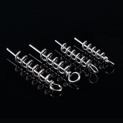 50pcs 5 Size Hook Pin Soft Lure Baits Hook Pin Spring Fixed Lock Fishing Screw Needle Soft Worm Swivel Tools Fishing Pins