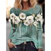 Fashion Women's T Shirt Tee Floral 3D Print Long Sleeve Holiday Weekend Basic Crew Neck Florals Painting Autumn Casual Clothing