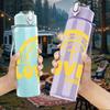 1PC Loved Cross Religious Quote Pattern 750ml Color Plastic Sports Water Bottle Leakproof Flip Straw Lid Suitable for Sports Office Home Use