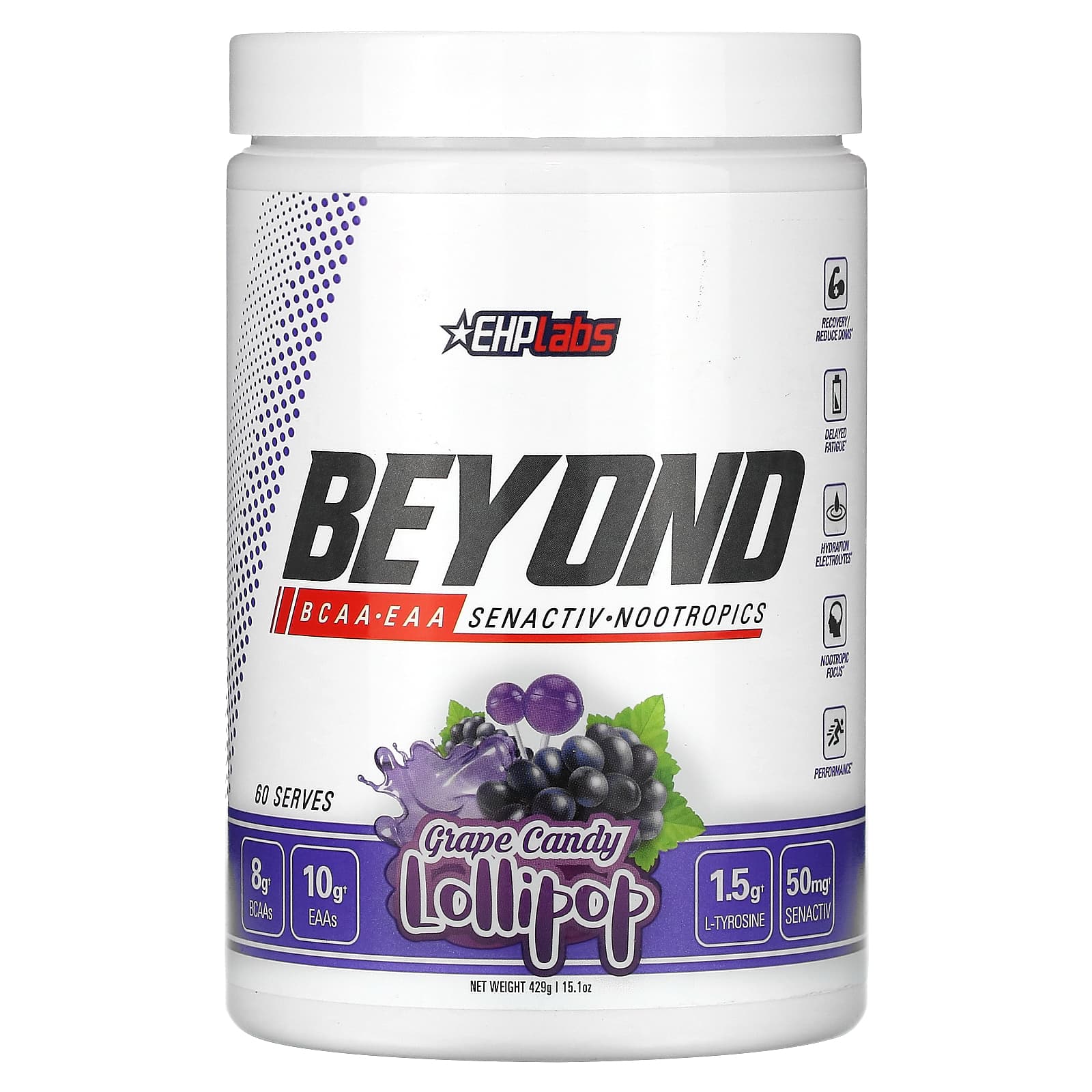 

EHPlabs, Beyond BCAA + EAA, Grape Candy Lollipop, 15.1 oz (429 g)