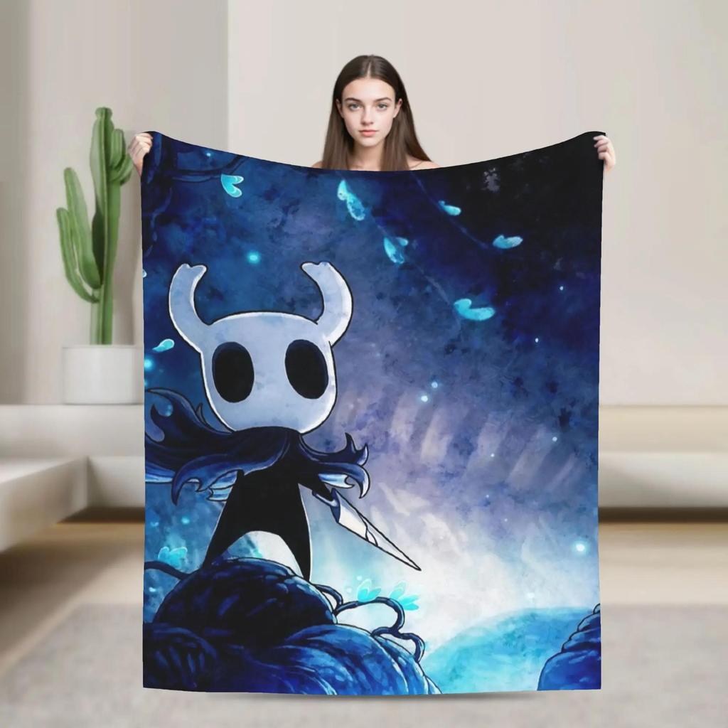 Hollow Knight The Knight Anime Plush Blanket for Kids Soft Warm Flannel Throw for Sofa Couch Bed