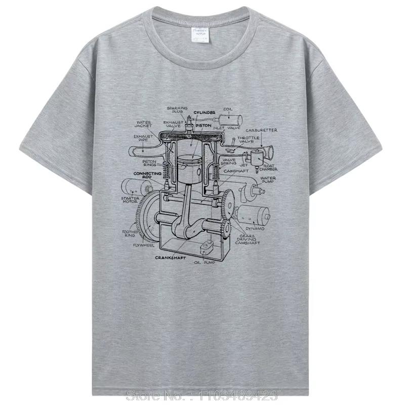 Mechanics Car Engine Pieces Cars Lovers Muscle Cars T-Shirt Men's Fashion Clothing Carguy Graphic Tee Tops Husband Daddy Gifts