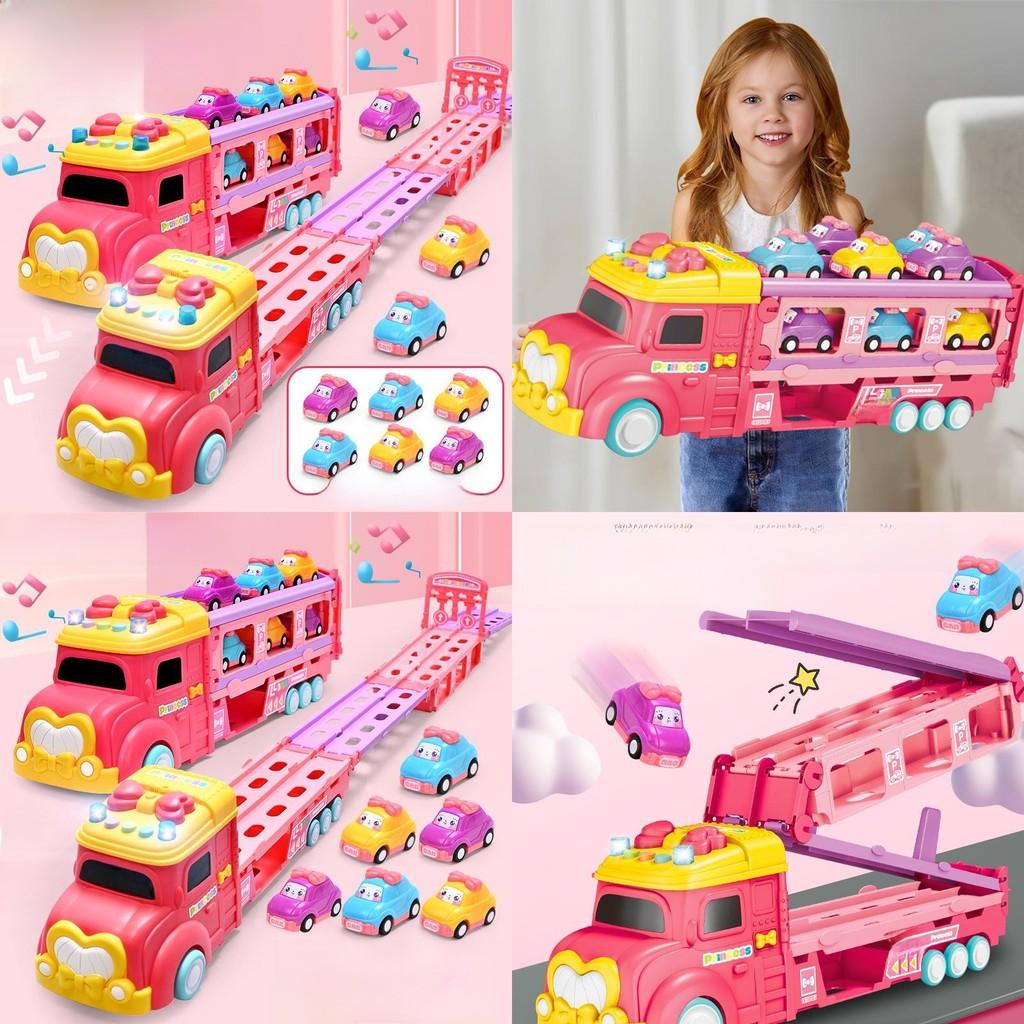 Childrens Multifuntional Inertia Princess Car Toy With Foldable Track For Handeye Coordination
