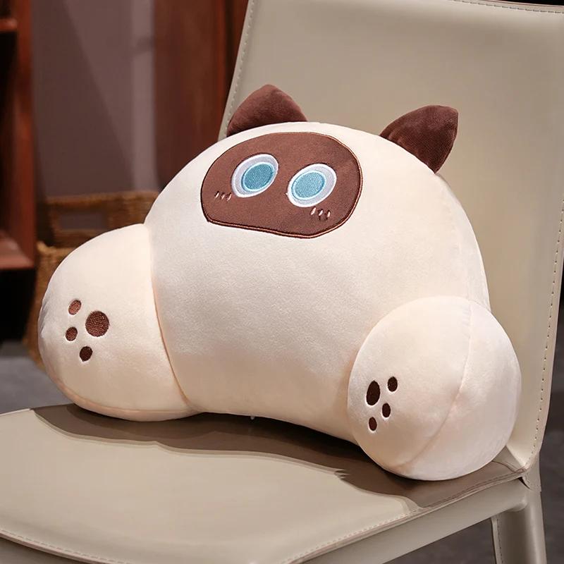 Verdikt Kat Rugkussen Siamese Calico Kat Bank Bed Stoel Lendensteun Kussen Comfortabel Sierkussen Huisdecoratie Meisje 35x45cm