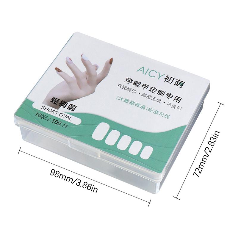 100Pcs/Box Matte Fake Nails No Polishing Press On False Nails Medium Short Design High Matt Soft Gel Nail Tips For Extension