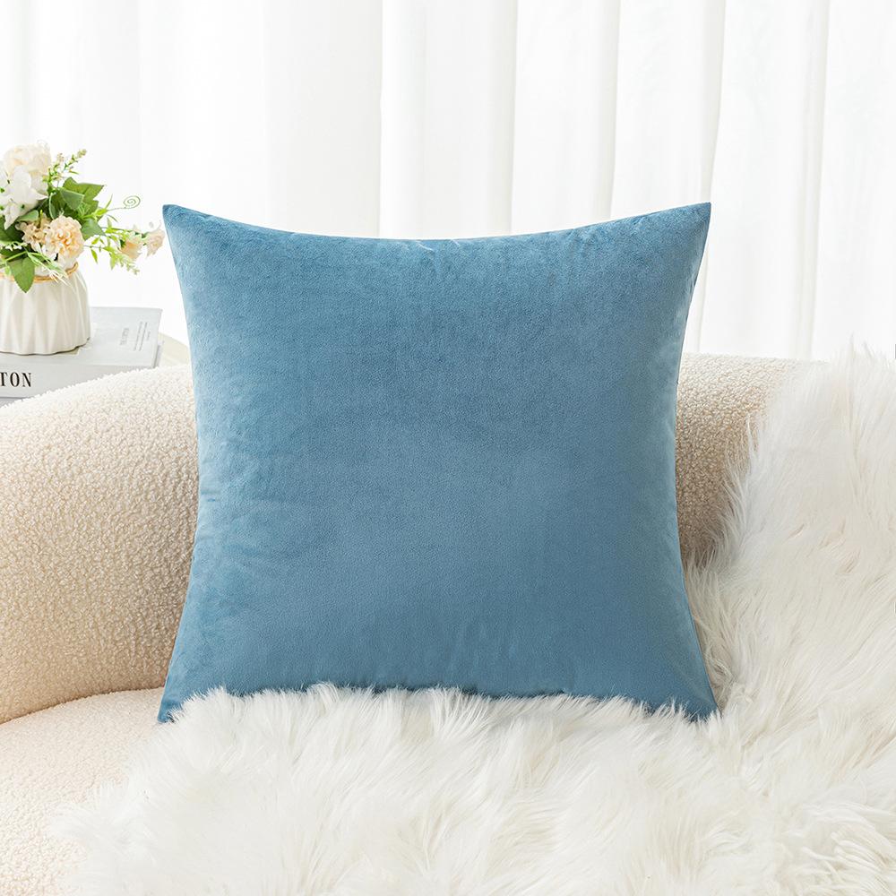 Velvet Pillow Sofa Cushion Solid Color Bedside Backrest Home Fabric Living Room Plush Pillow Ins Style