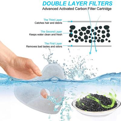 4 Pack Cat Water Fountain Filters Activated Carbon Filters for Automatic Cat Drinking Fountain Heart Shaped Pet  Replacement
