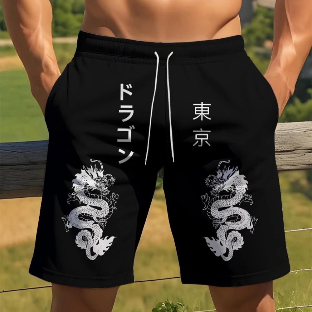 Twin Double Dragon Muay Thai Boxing Kickboxing Shorts 3D Print Training Unisex Men Women Quick Dry Fitness Gym Sport Workout Casual Streetwear