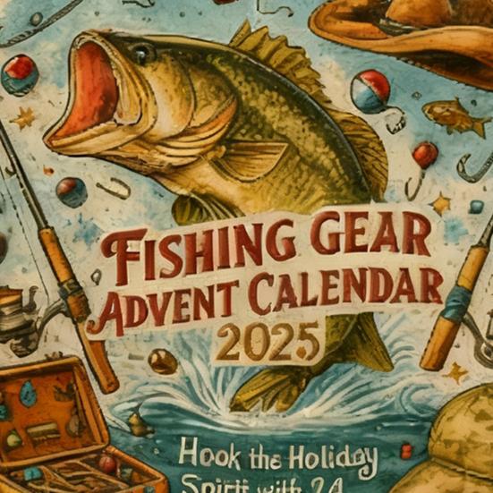 Fishing Gear Advent Calendar 2025 24 Day Countdown Box with Acrylic Ornaments Multifunctional Christmas