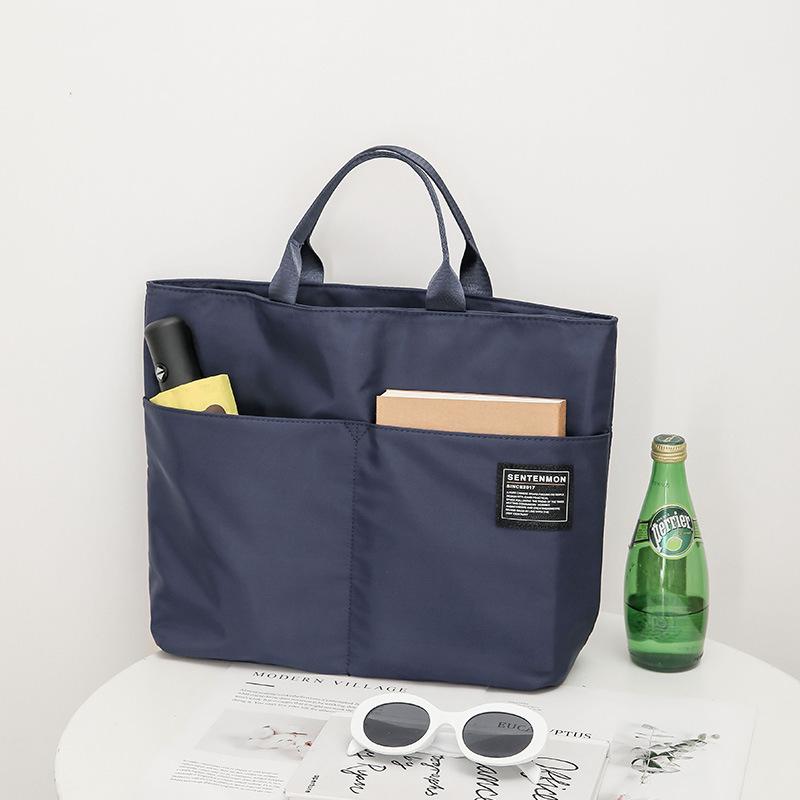 

Computer Bag Handheld Horizontal Oxford Canvas Briefcase Fashion Large-capacity Go Out To Work Shoulder Handbag 2025 New L синій