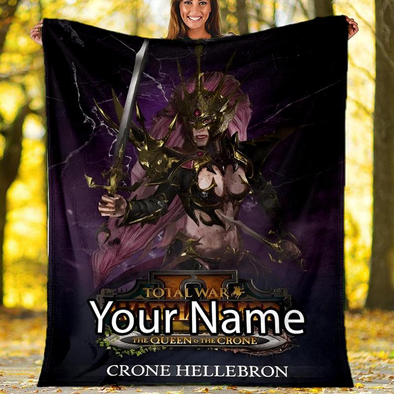 Custom Name Total War Warhammer Theme Printed Blanket - Perfect for Couch, Bed, Travel & Outdoor Use | Machine Washable, Cozy & Durable.