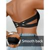 Reggiseno a fascia da donna in raso e pizzo senza spalline, schiena scoperta, sexy, senza imbottitura, intimo invisibile