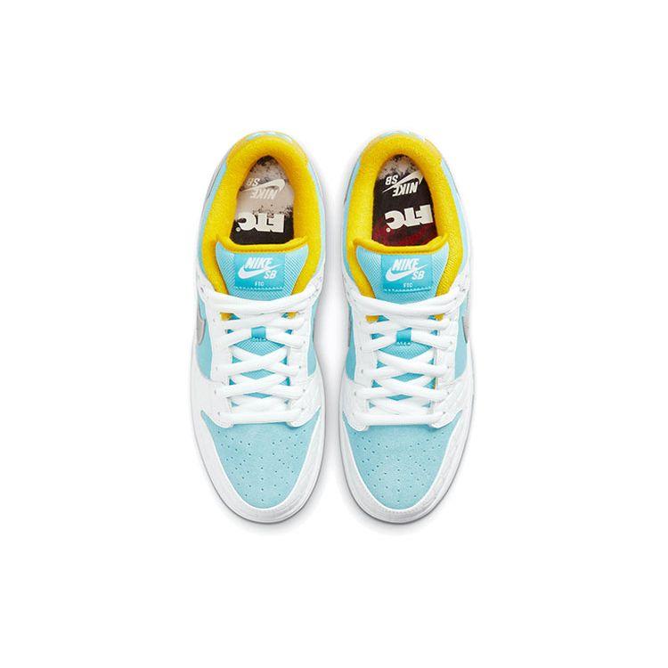Nike FTC X Dunk Low SB Lagoon Pulse Unisex Sneakers Blue White Metallic-Silver DH7687-400