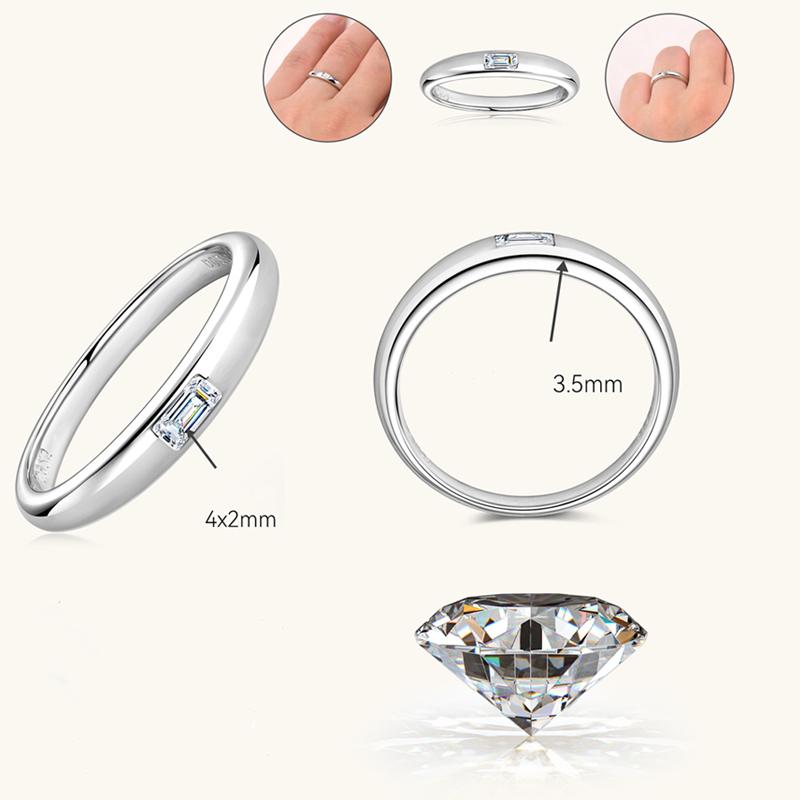 Smyoue 0.15-0.2CT Princess Cut Moissanite Rings for Women Engagement Bride Jewelry 100% S925  Silver Birthday Gift GRA