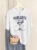 Margarita Cocktail Club Printing TShirt Womens Basics Comfortable T Shirts ONeck Soft Short Sleeve Tops Summer Loose Clothes
