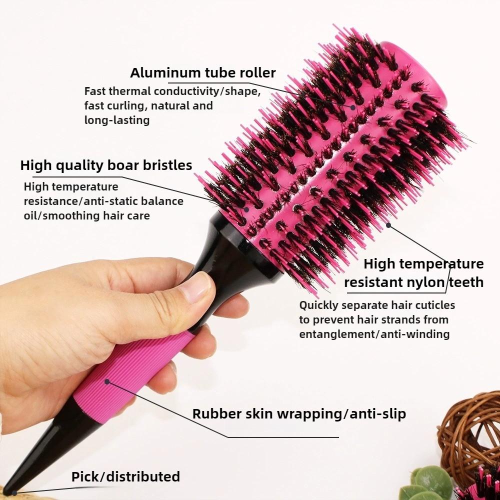 Barbershop Round Tube Curly Hair Rollers Hair Comb for Barber Salon Hair Brush Styling Hairbrush Hairdressing Combs Beauty Tools
