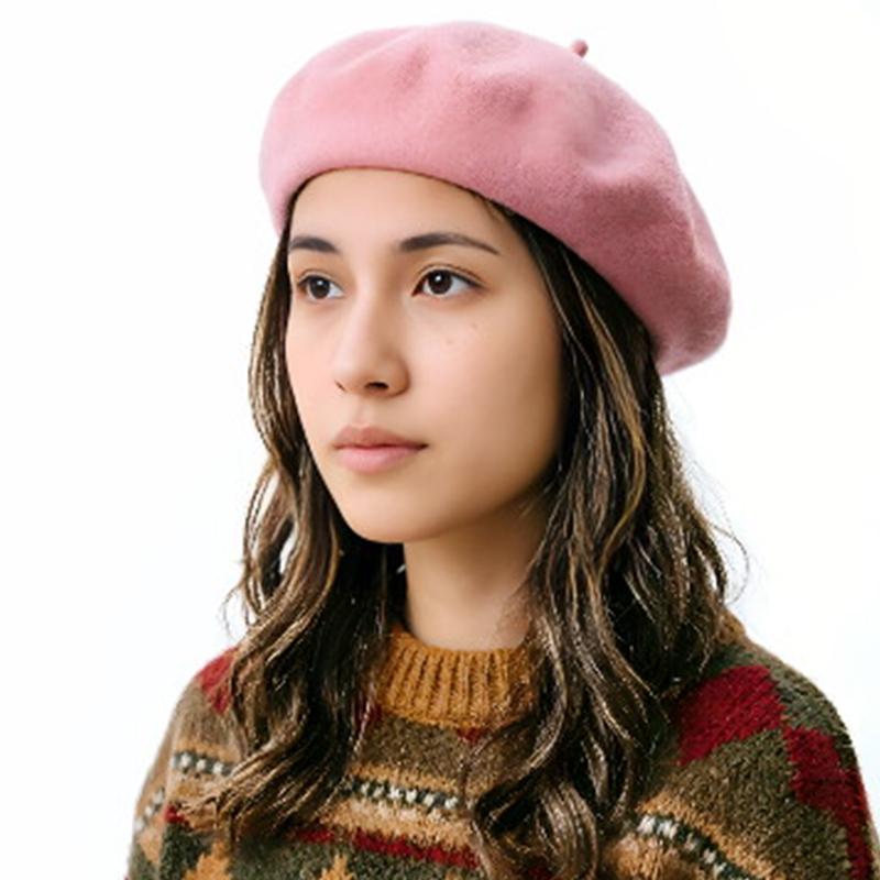 RongGuang High-Quality Winter Warm Unisex Wool Beret Hat for Sports and Fashion