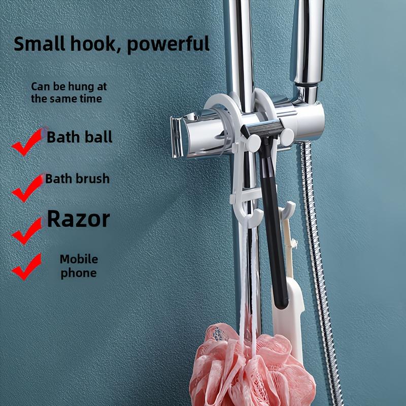 Ganci da Bagno Multifunzione - Porta Asciugamani, Spugna Doccia e Rasoio da Parete con Clip Sicure per Porte in Vetro - Ideale per Organizzare