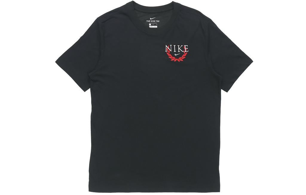 Nike T Shirts Men's Black Crew Neck Moderate Straight Fit CV1039-010