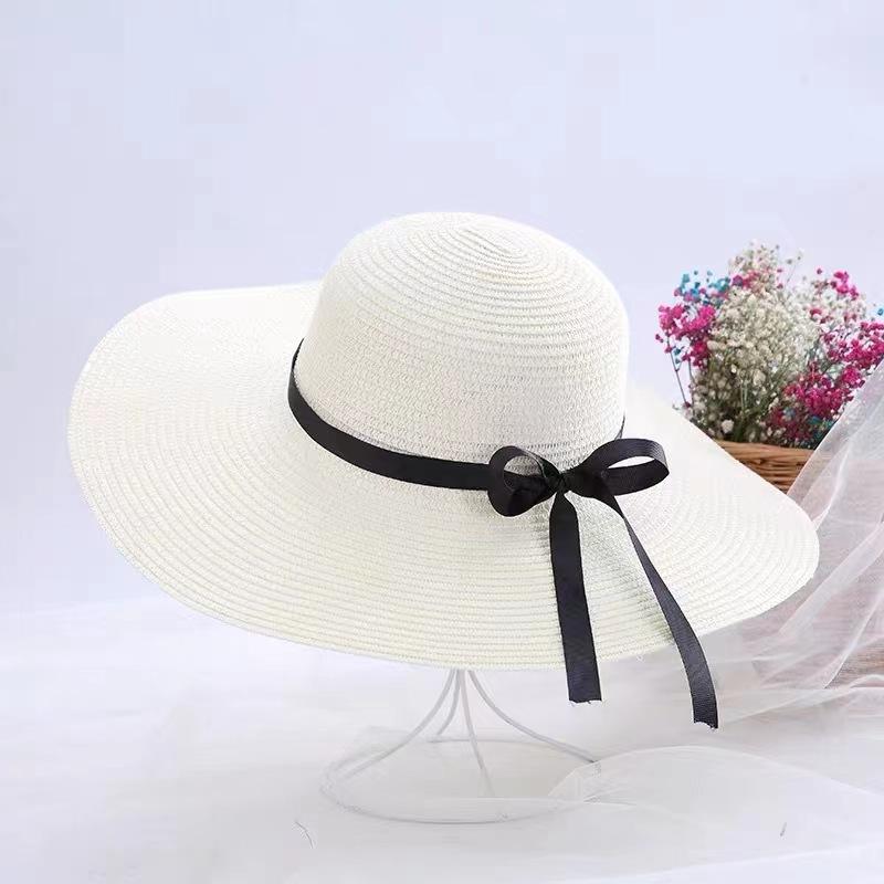 

Seaside Resort Straw Hat Women s Big Brim Sun Protection Hat Foldable Bow Beach Hat UV Protection Hat Versatile Versatile one size fits all 56-58cm adjustable