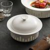 Round Insulated Dish Plate With Cover Restaurant Ceramic Candle Heating Furnace High-End El Griddle Dish Warm Dish Plate Quality