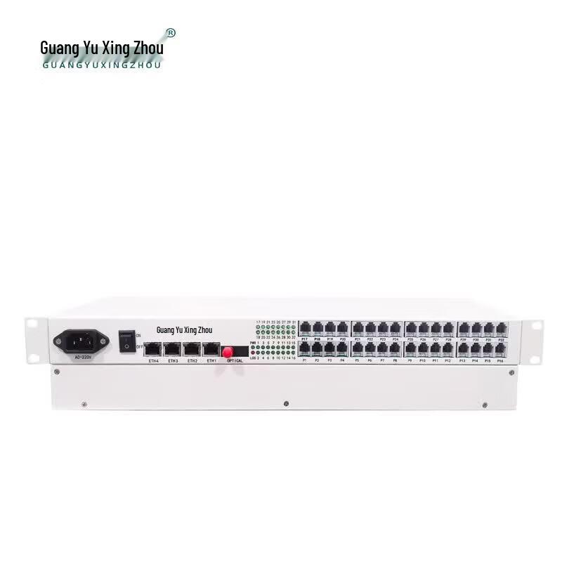 GY-P32GE4 32-Channel Telephone & 4-Port Gigabit Ethernet Fiber Optic Multiplexer