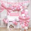 Reusable Pink Bow Balloons  for Girls Birthday Baby Shower Decorations Wedding Decorations
