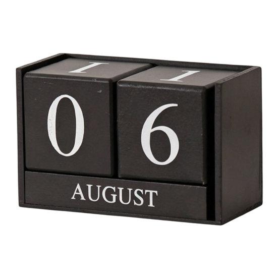 Metal Bird Perpetual Desk Calendar Iron Frame Desktop Calendar with Rotating Flip Month Date Display for Home Office чёрный