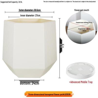 KEYSHEEL Grande Fioriera in Resina Stile Crema