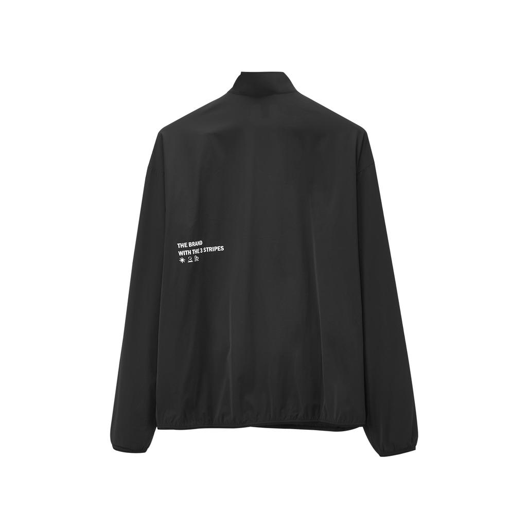 Adidas Stand Collar Solid Color Long Sleeve Jacket Unisex Jacket Black JI8469