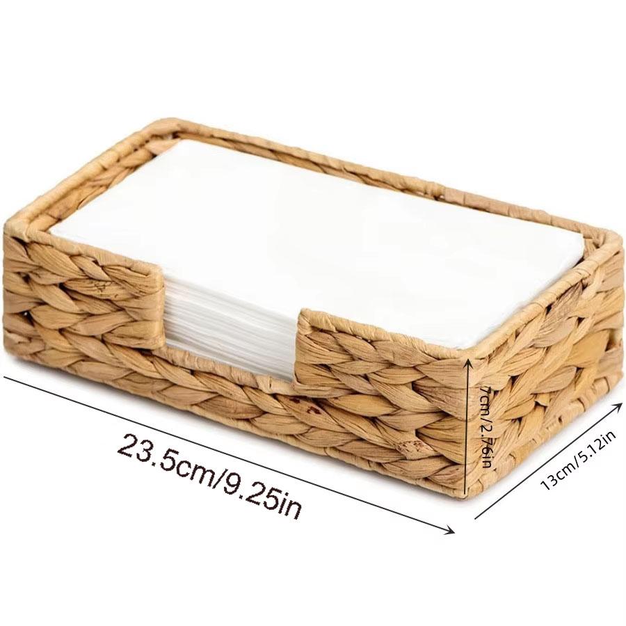 Handgeflochtene Seegras-Taschentuchbox-Hülle, Natürlicher Weiden-Serviettenhalter für Wohnzimmer, Schlafzimmer, Badezimmer,