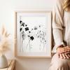 Plakat schwarze Blumen