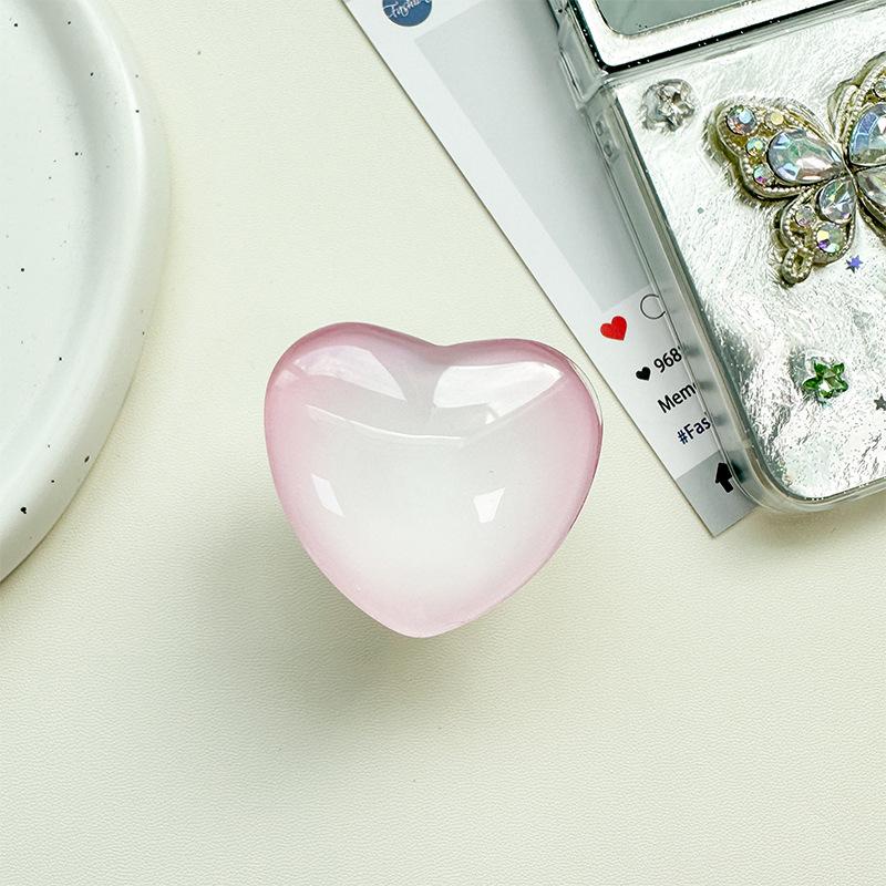 Glass Love Mobile Phone Airbag Bracket Pasted Magnetic Telescopic Desktop Watching Drama Tracking Support Ring Creative Pattern