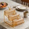 Dried Fruit Dish Food Storage Tray with Rack Nordic Platter 3 Tier Nuts Tray Appetizer Tray for Cupcake Cookies Living Room