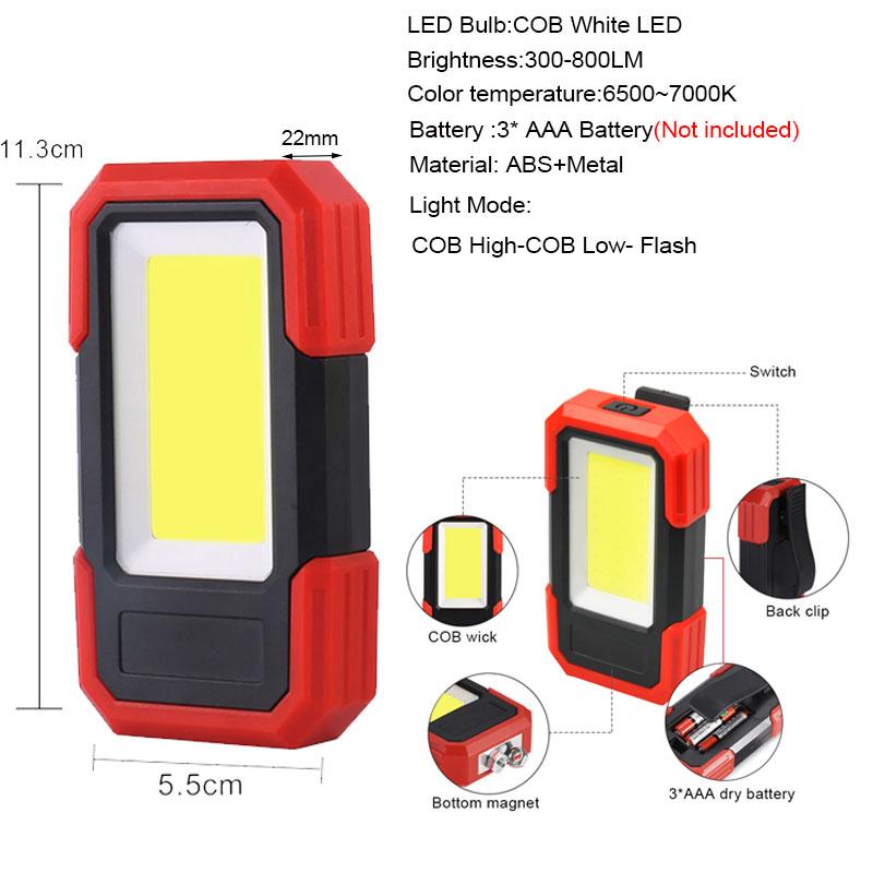 Professional COB XPE LED Pocket Emergency Flashlight 4000mA USB Fishing Floodlight Magnet Garage Inspection Lamp 180° Work Light