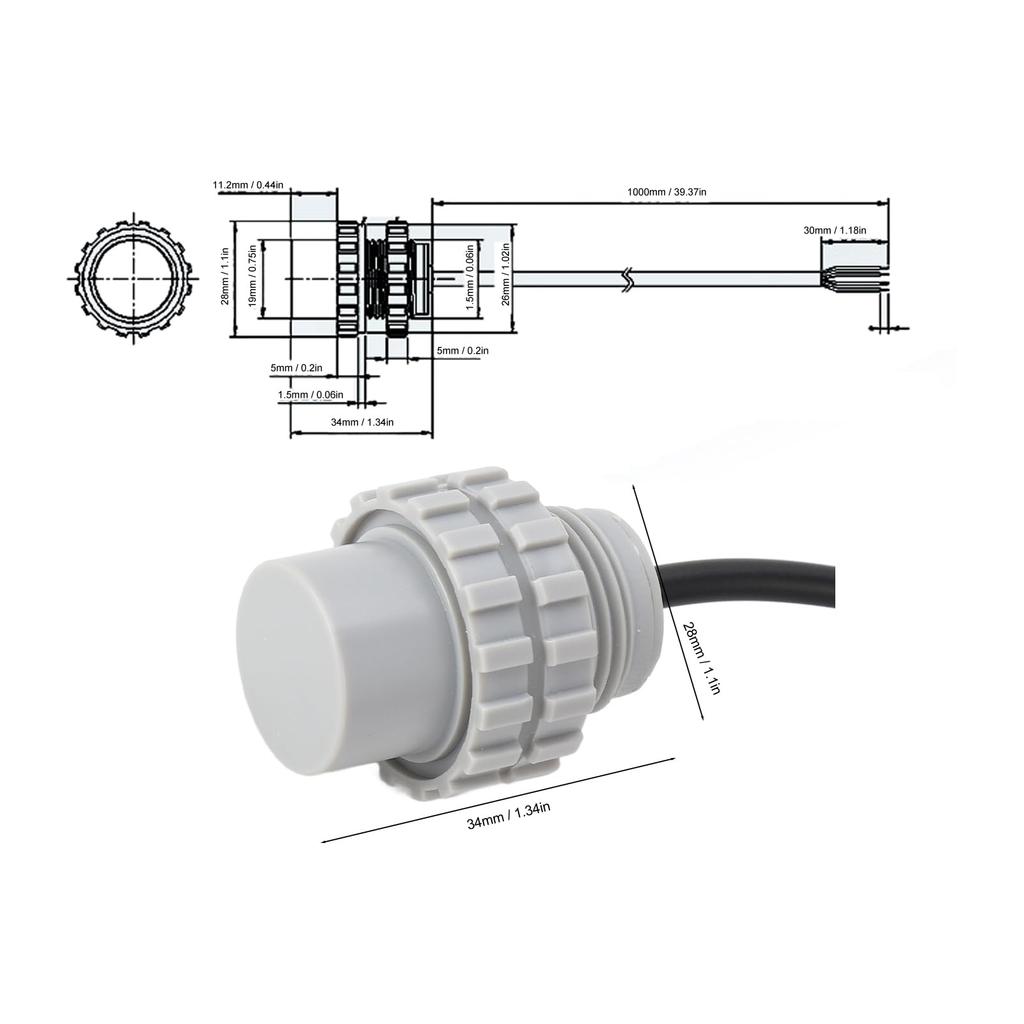 Ultrasonic Range 3 meters High Easy to Wide Application Ultrasonic Distance Underwater DC Control Finder, Accuracy, Modify, Sensor, 5-24V (UART ≤7mA