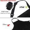 Neue Unisex Latzschürze Wasserabweisend Schwarz Verstellbare Schürzen mit 2 Taschen Kellnerschürze BBQ