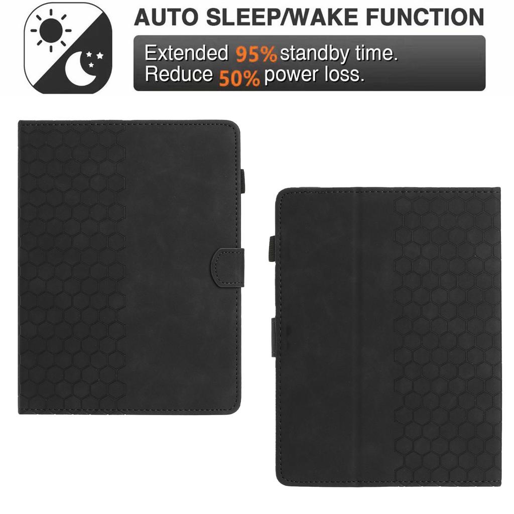 Funda Universal para Tablet de 10 Pulgadas Funda para Tablet de Cuero Estampado de Panal con Ranura para Tarjeta