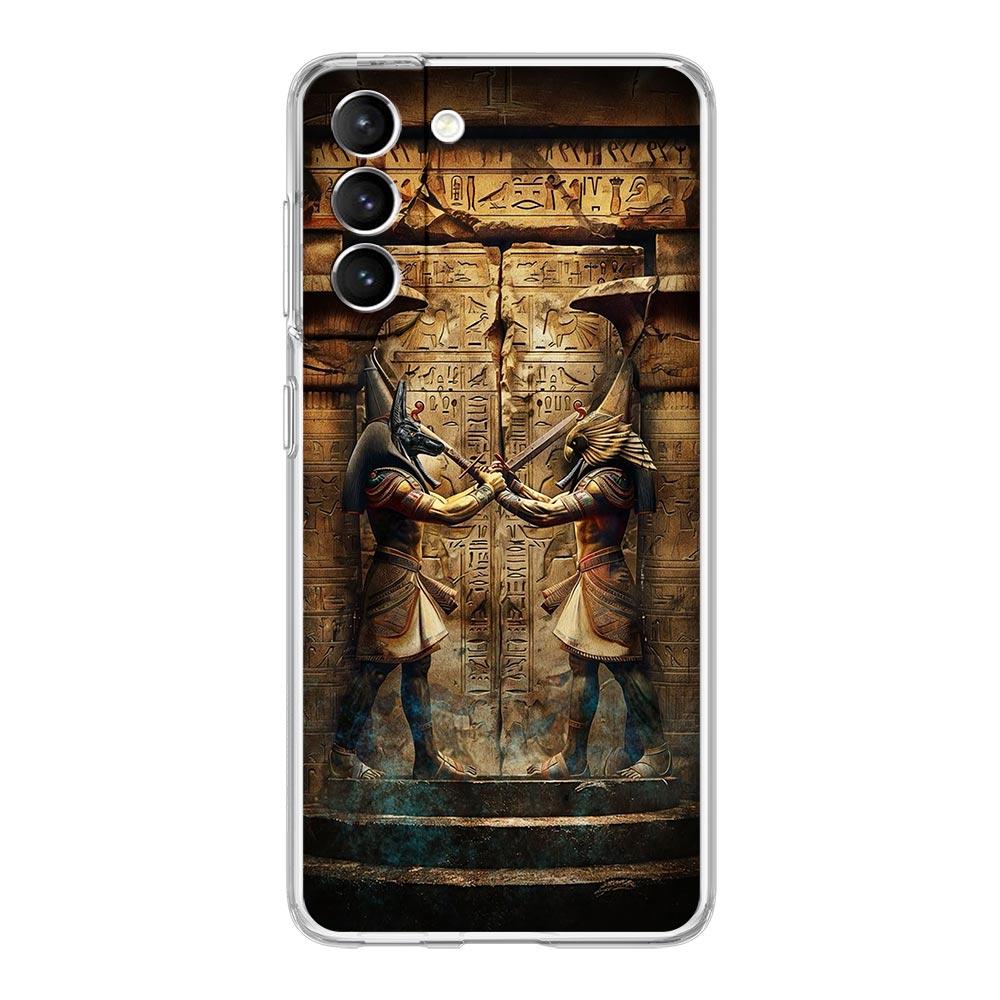 Phone Case For Samsung Galaxy S25 S24 S23 FE S22 Ultra S20 S21 5G S10 Plus S10E Soft Clear Cover Ancient Egypt God pyramid