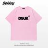 Large size fat MM American retro design letter short-sleeved T-shirt women's loose and thin versatile couple half-sleeved top