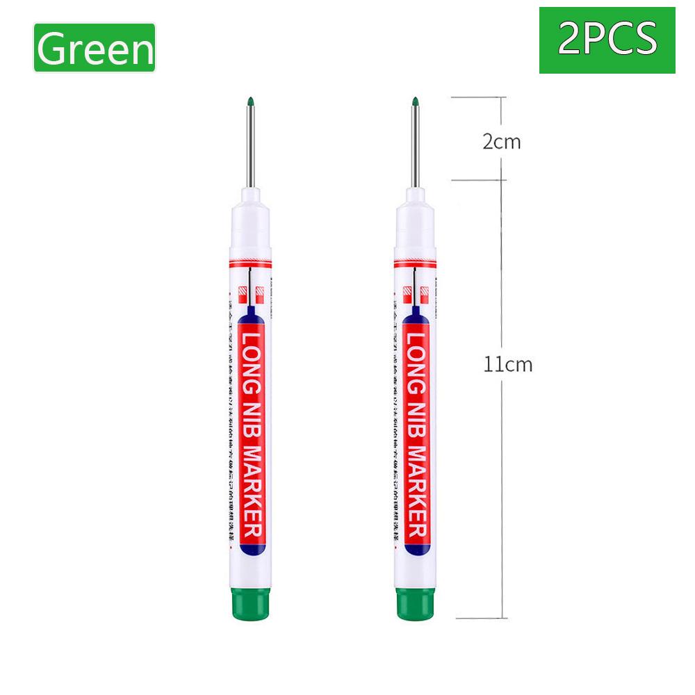 1/2/4/6/8Pcs Long Head Markers Pen Bathroom Woodworking Decoration Multi-purpose Deep Hole Marker Pens Red/Black/Blue/Green Ink