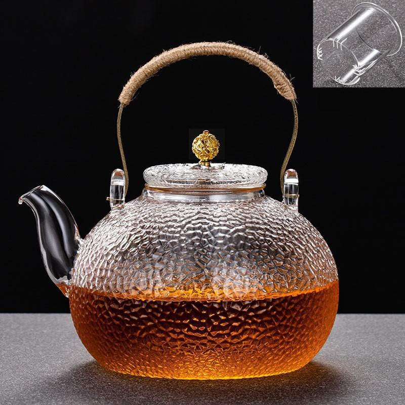 Justinlau Copper Handle Glass Teapot Clear Thickening Glass Kettle High Temperature Resistant Teapot For Electric Ceramic Stove