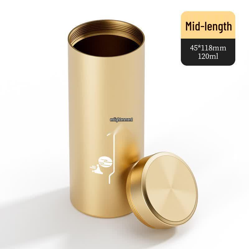 Portable Mini Sealed Alloy Tea Caddy