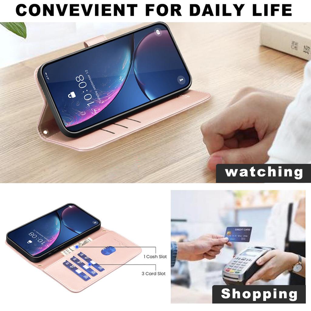 Applicable to MOTO G84 mobile phone leather case, Nokia G22 checkered card wallet, portable rope OPPO A60