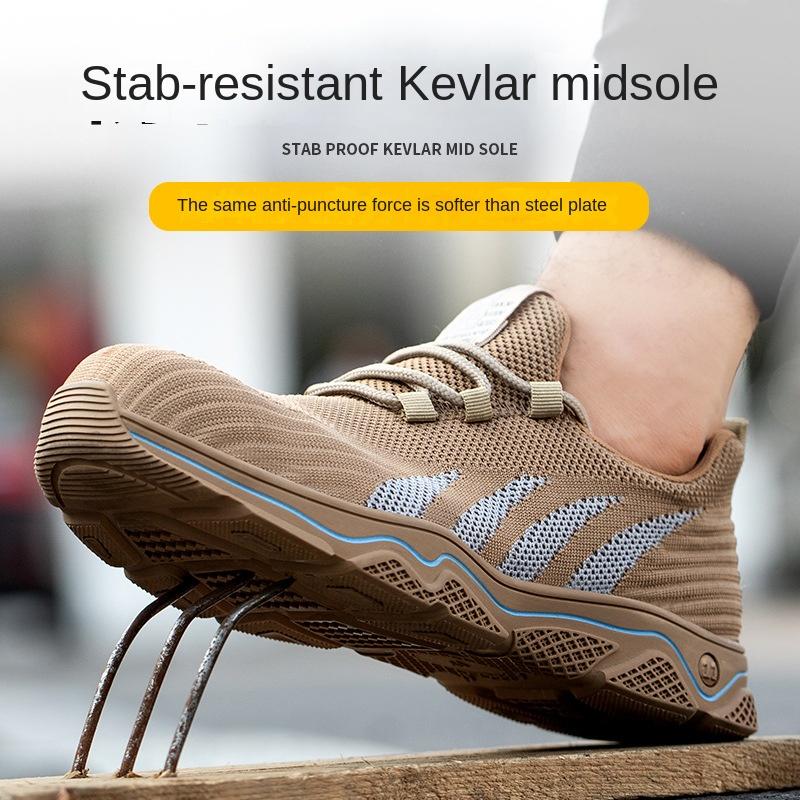 Labor Insurance Shoes, Mesh Fly-woven Lightweight Steel Bag Head, Smash-proof and Puncture-proof Protective Shoes