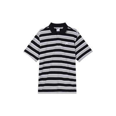 Club Retro Gestreiftes Lässiges Kurzarm-Poloshirt Herren Oberteile Schwarz FN3897010