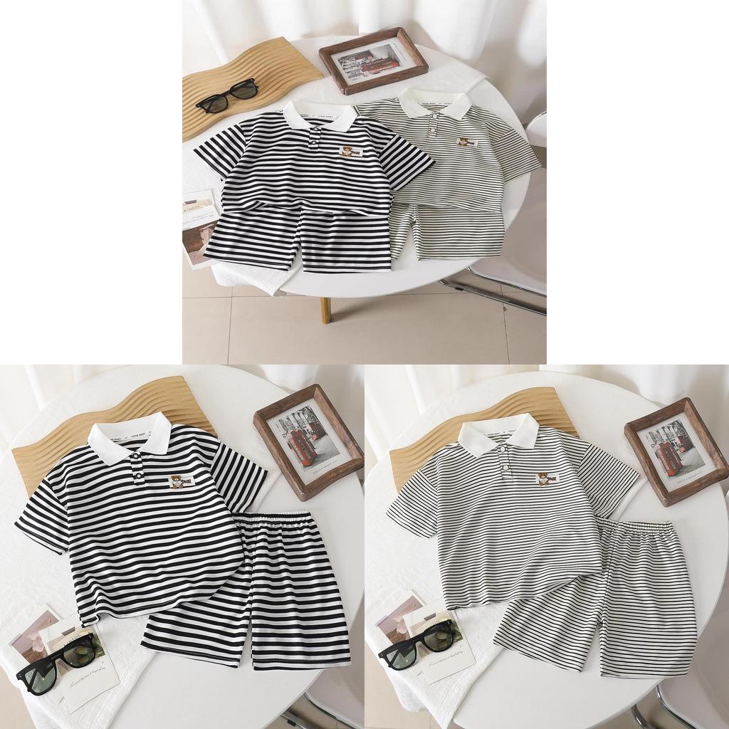 Baby Boy Summer Polo Shirt Shorts Set With Cottonlike Fabric For Toddler Playwear