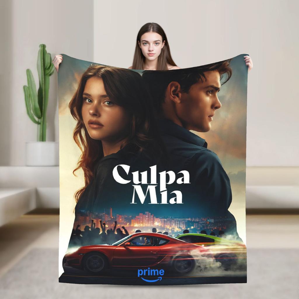 Film Culpa Mia Super Warm Blanket  Airplane Travel Plush Throw Blanket Comfortable Couch Chair Flannel Bedspread Sofa Bed Cover