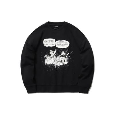 Disney Joint Fashion Series Printed Loose Sports Pullover Sweatshirt Women Tops Black AWDR380-1