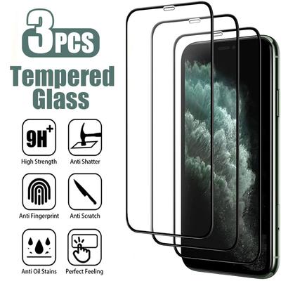 3PCS Gehärtetes Glas für iPhone 16 15 14 13 12 11 Pro Max Mini Displayschutzfolie für iPhone X XS Max XR 14 15 16 Plus Filmglas